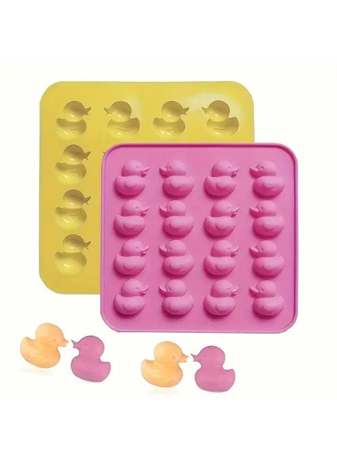 Yellow Duck Chocolate Mold 16 Cavity Silicone Food Grade Non Stick For Baking Dessert - Image 1